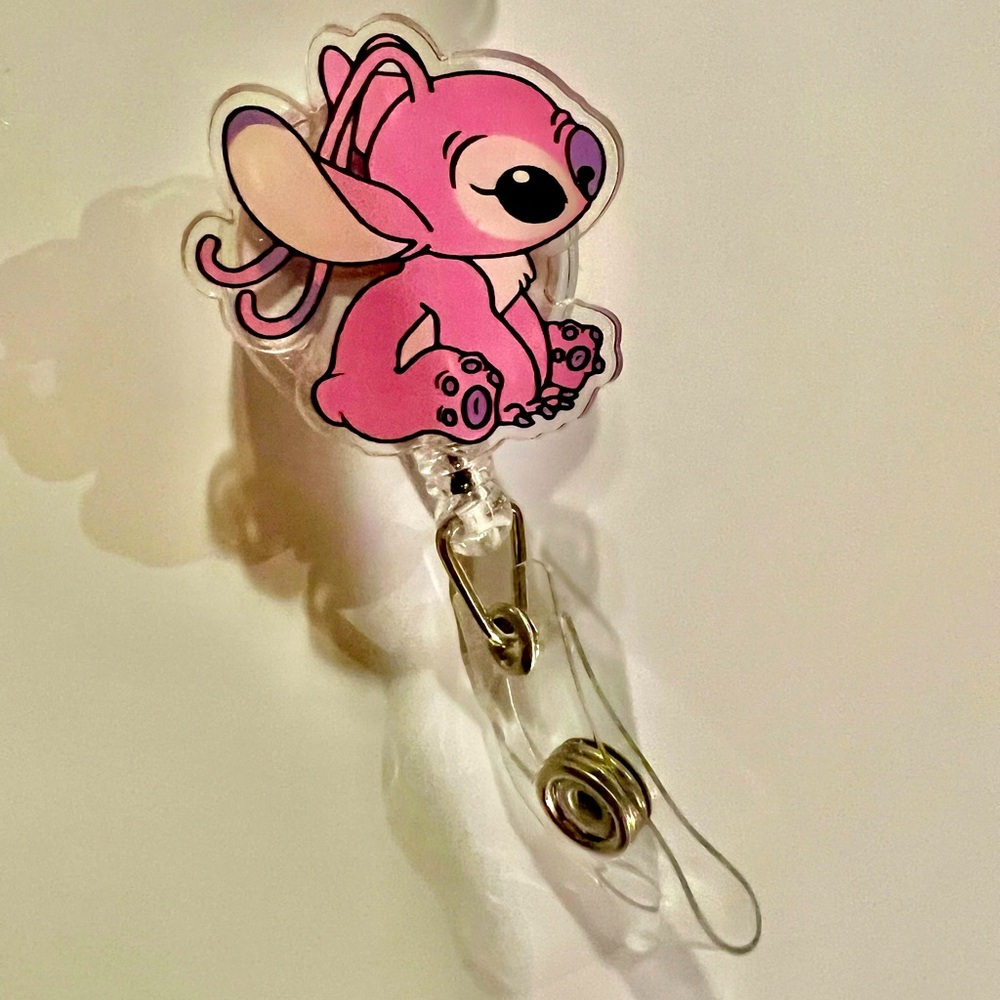 New angel pink stitch 1 badge reel
Retractable Badge Reel Clips ID